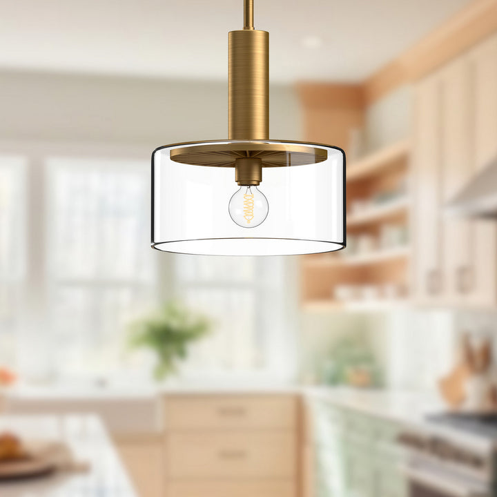 Alora Canada - PD535010AGCL - One Light Pendant - Royale - Aged Gold/Clear Glass