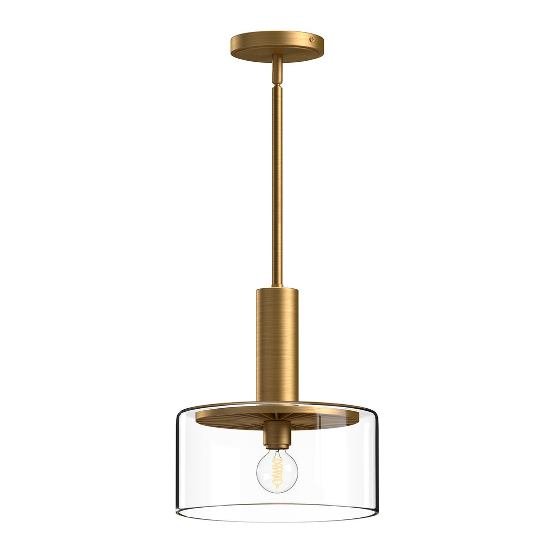 Alora Canada - PD535010AGCL - One Light Pendant - Royale - Aged Gold/Clear Glass