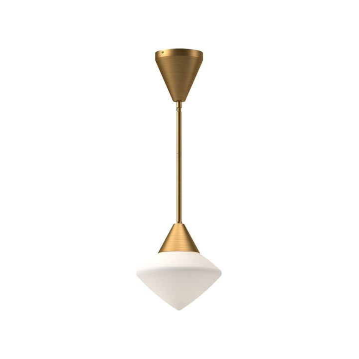 Alora Canada - PD537508AGOP - One Light Pendant - Nora - Aged Gold/Opal Matte Glass
