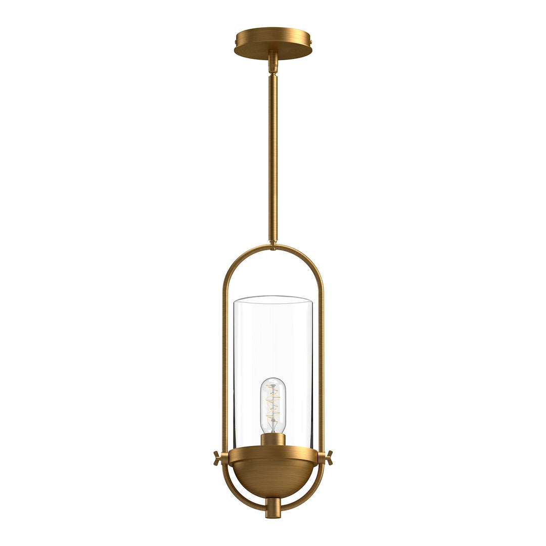 Alora Canada - PD539018AGCL - One Light Pendant - Cyrus - Aged Gold/Clear Glass