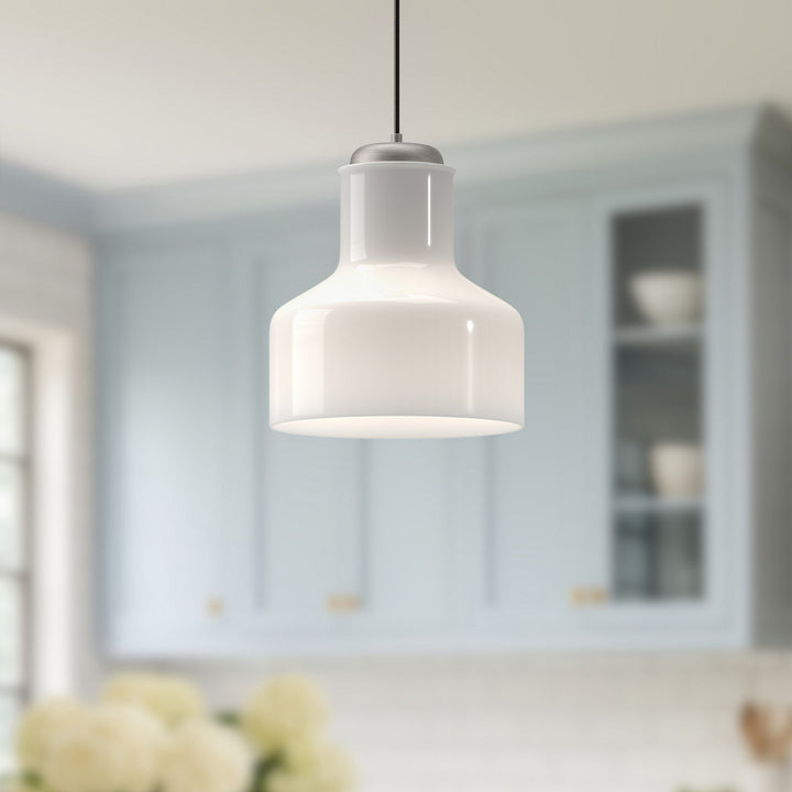 Alora Canada - PD540411BNGO - One Light Pendant - Westlake - Brushed Nickel/Glossy Opal Glass