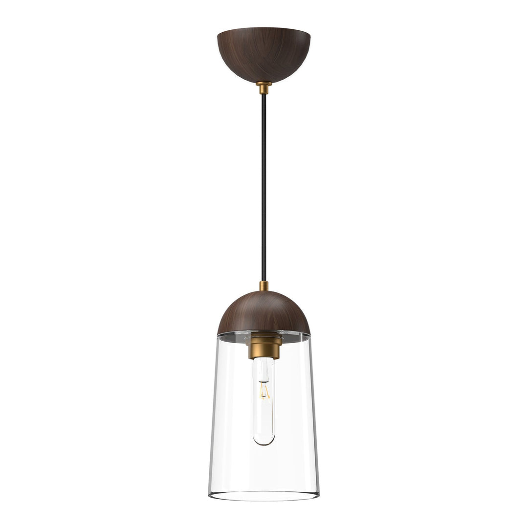 Alora Canada - PD542207AGWT - One Light Pendant - Emil - Aged Gold/Walnut