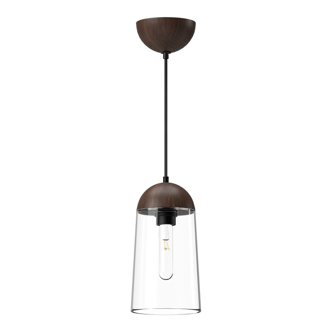 Alora Canada - PD542207MBWT - One Light Pendant - Emil - Matte Black/Walnut