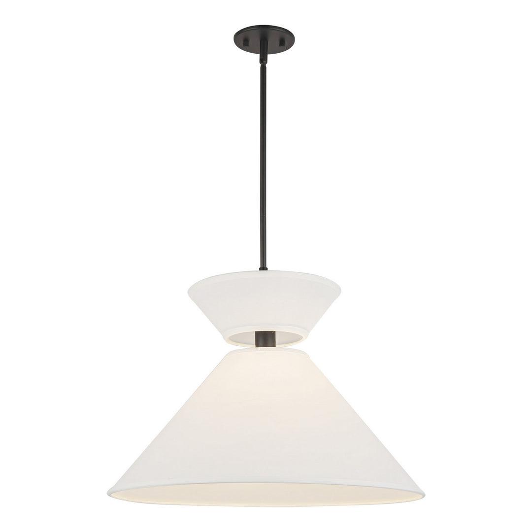 Alora Canada - PD543022MBWL - One Light Pendant - Chapelle - Matte Black/White Linen