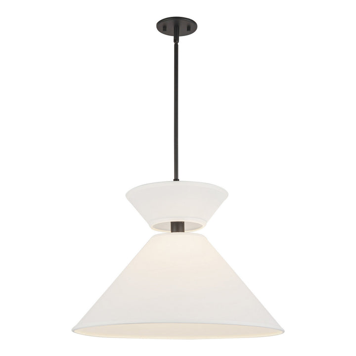 Alora Canada - PD543022MBWL - One Light Pendant - Chapelle - Matte Black/White Linen
