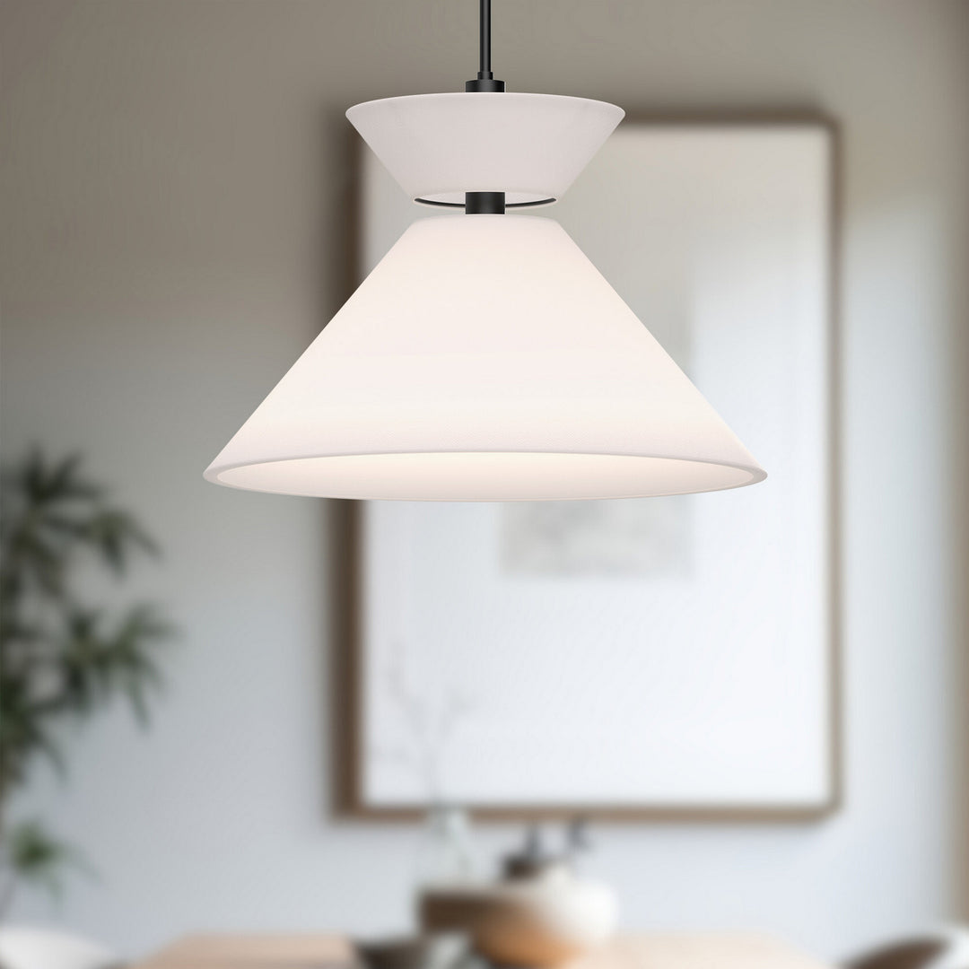 Alora Canada - PD543022MBWL - One Light Pendant - Chapelle - Matte Black/White Linen
