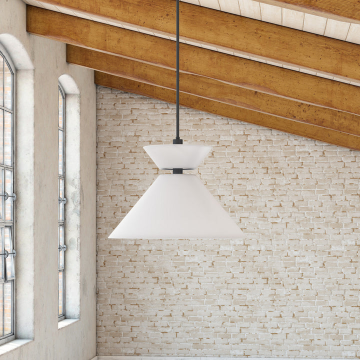 Alora Canada - PD543022MBWL - One Light Pendant - Chapelle - Matte Black/White Linen