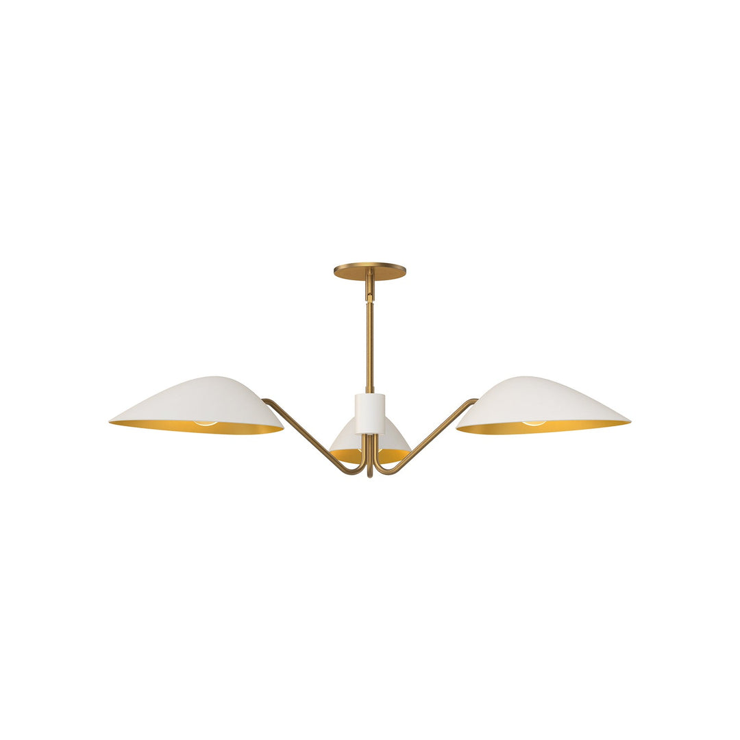 Alora Canada - PD550336WHAG - Three Light Pendant - Oscar - Aged Gold/White