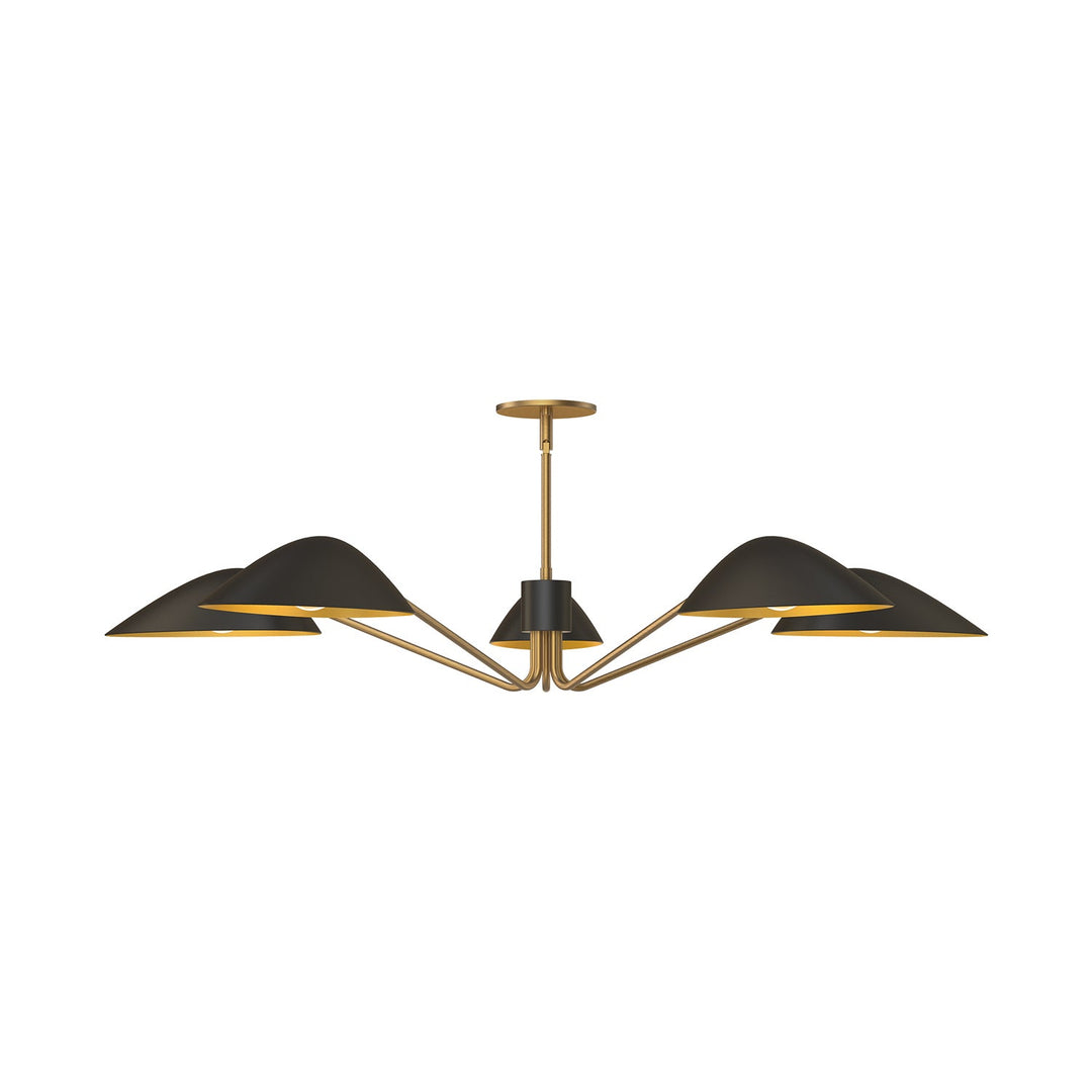 Alora Canada - PD550545MBAG - Five Light Pendant - Oscar - Aged Gold/Matte Black