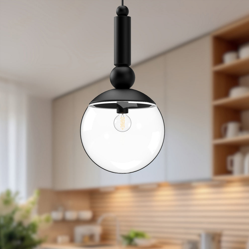 Alora Canada - PD560510MBCL - One Light Pendant - Delilah - Clear Glass/Matte Black