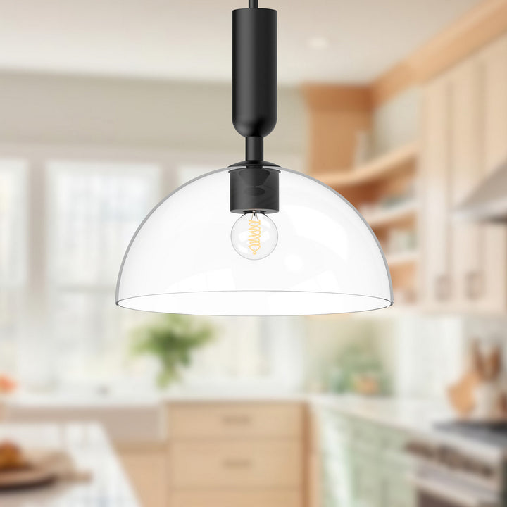 Alora Canada - PD563012MBCL - One Light Pendant - Jude - Clear Glass/Matte Black