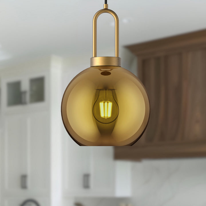 Alora Canada - PD601608AGCP - One Light Pendant - Soji - Aged Gold/Copper Glass
