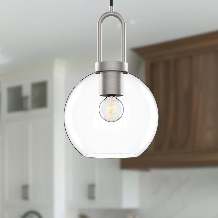 Alora Canada - PD601608BNCL - One Light Pendant - Soji - Brushed Nickel/Clear Glass