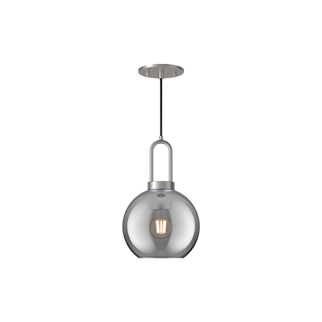 Alora Canada - PD601608BNSM - One Light Pendant - Soji - Brushed Nickel/Smoked Solid Glass