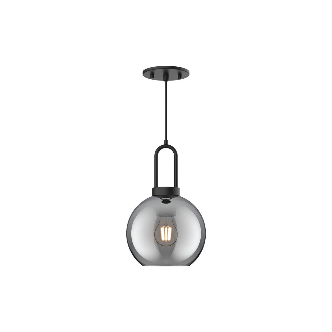 Alora Canada - PD601608MBSM - One Light Pendant - Soji - Matte Black/Smoked Solid Glass