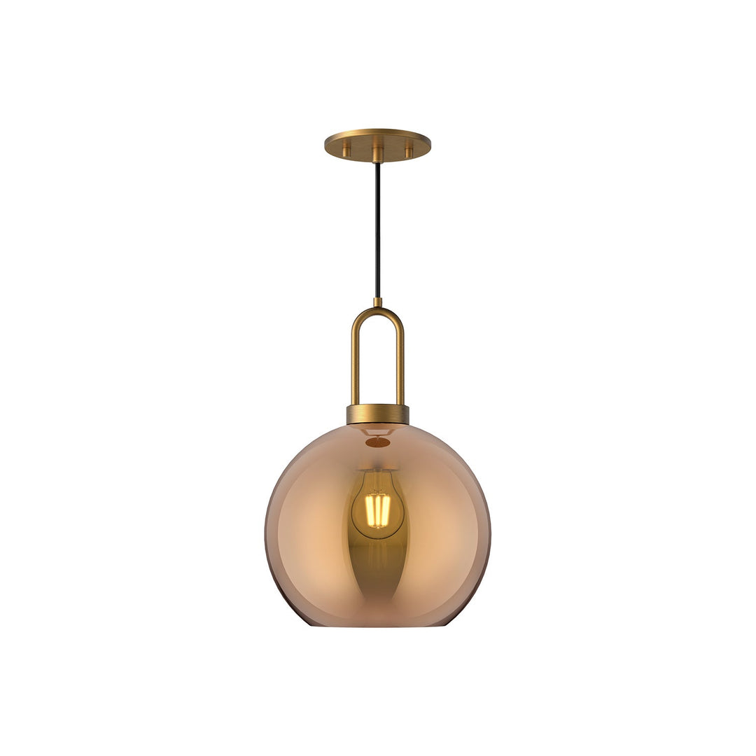 Alora Canada - PD601710AGCP - One Light Pendant - Soji - Aged Gold/Copper Glass