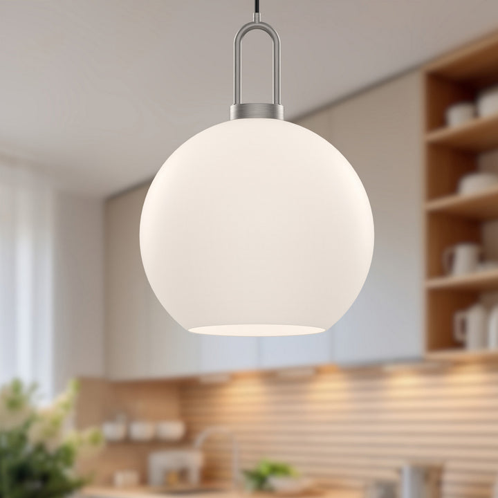 Alora Canada - PD601710BNOP - One Light Pendant - Soji - Brushed Nickel/Opal Matte Glass