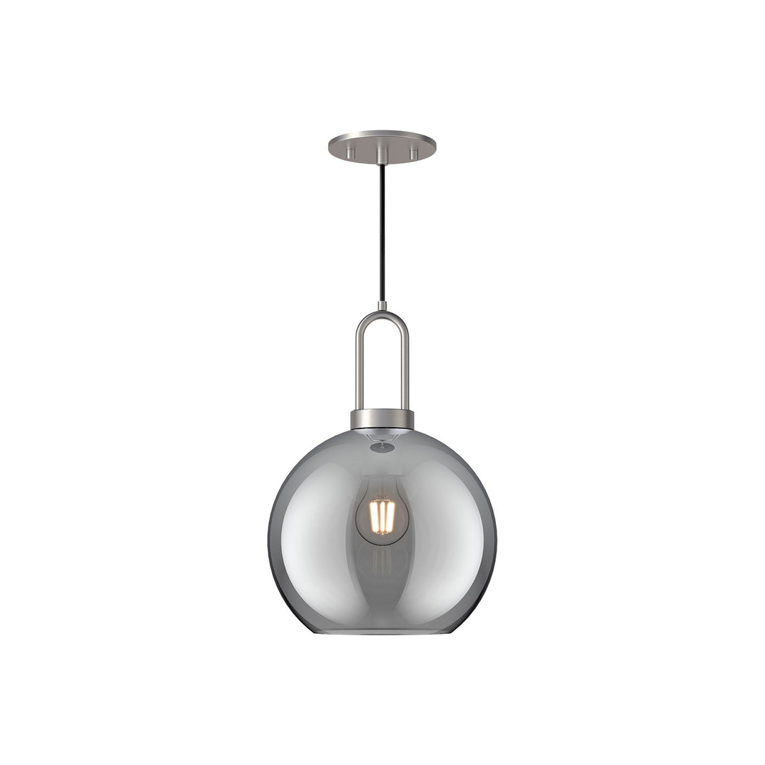 Alora Canada - PD601710BNSM - One Light Pendant - Soji - Brushed Nickel/Smoked Solid Glass