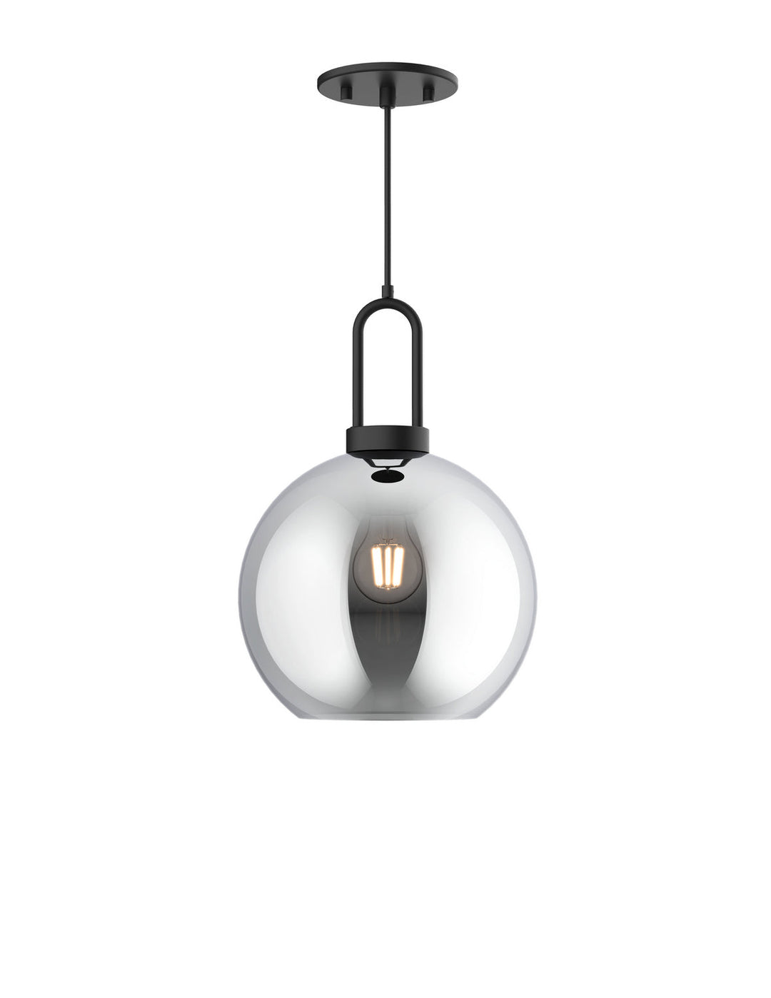 Alora Canada - PD601710MBSM - One Light Pendant - Soji - Matte Black/Smoked Solid Glass
