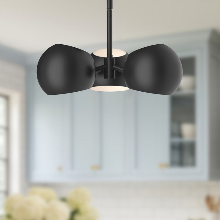 Alora Canada - PD648315MB - Three Light Pendant - Willow - Matte Black