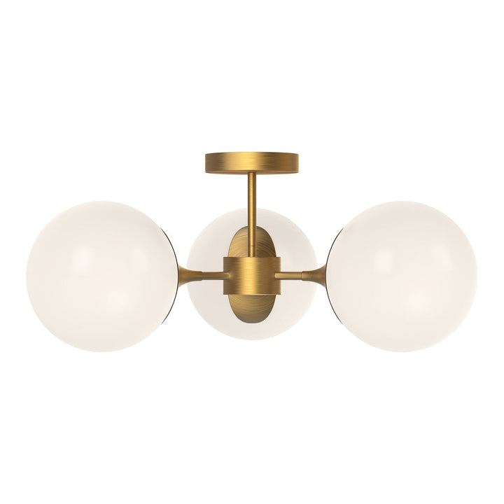 Alora Canada - SF505326AGOP - Three Light Semi-Flush Mount - Nouveau - Aged Gold/Opal Matte Glass