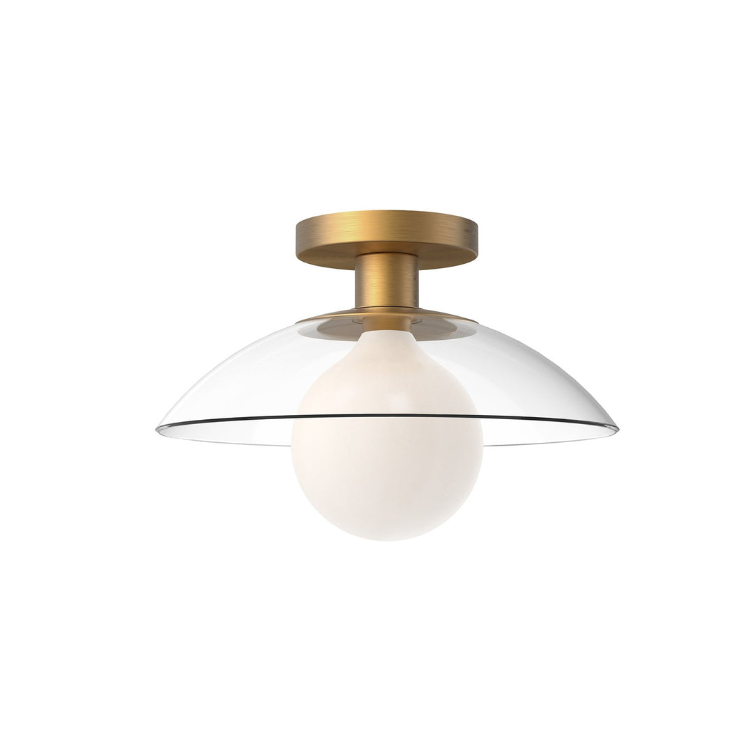 Alora Canada - SF517112AGCL - One Light Semi-Flush Mount - Francesca - Aged Gold/Clear Glass