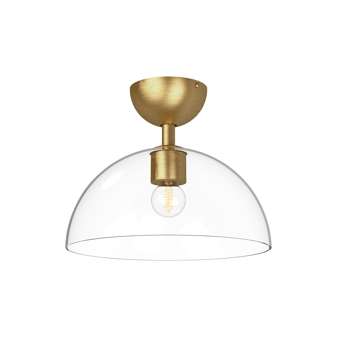 Alora Canada - SF563012BGCL - One Light Semi-Flush Mount - Jude - Brushed Gold/Clear Glass