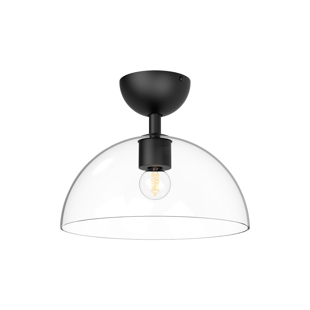 Alora Canada - SF563012MBCL - One Light Semi-Flush Mount - Jude - Clear Glass/Matte Black