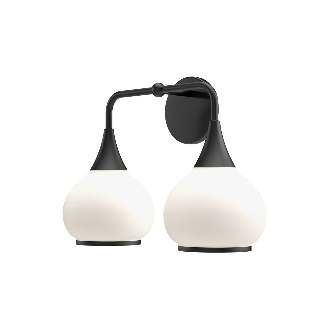 Alora Canada - VL524217MBOP - Two Light Bathroom Fixtures - Hazel - Matte Black/Opal Matte Glass