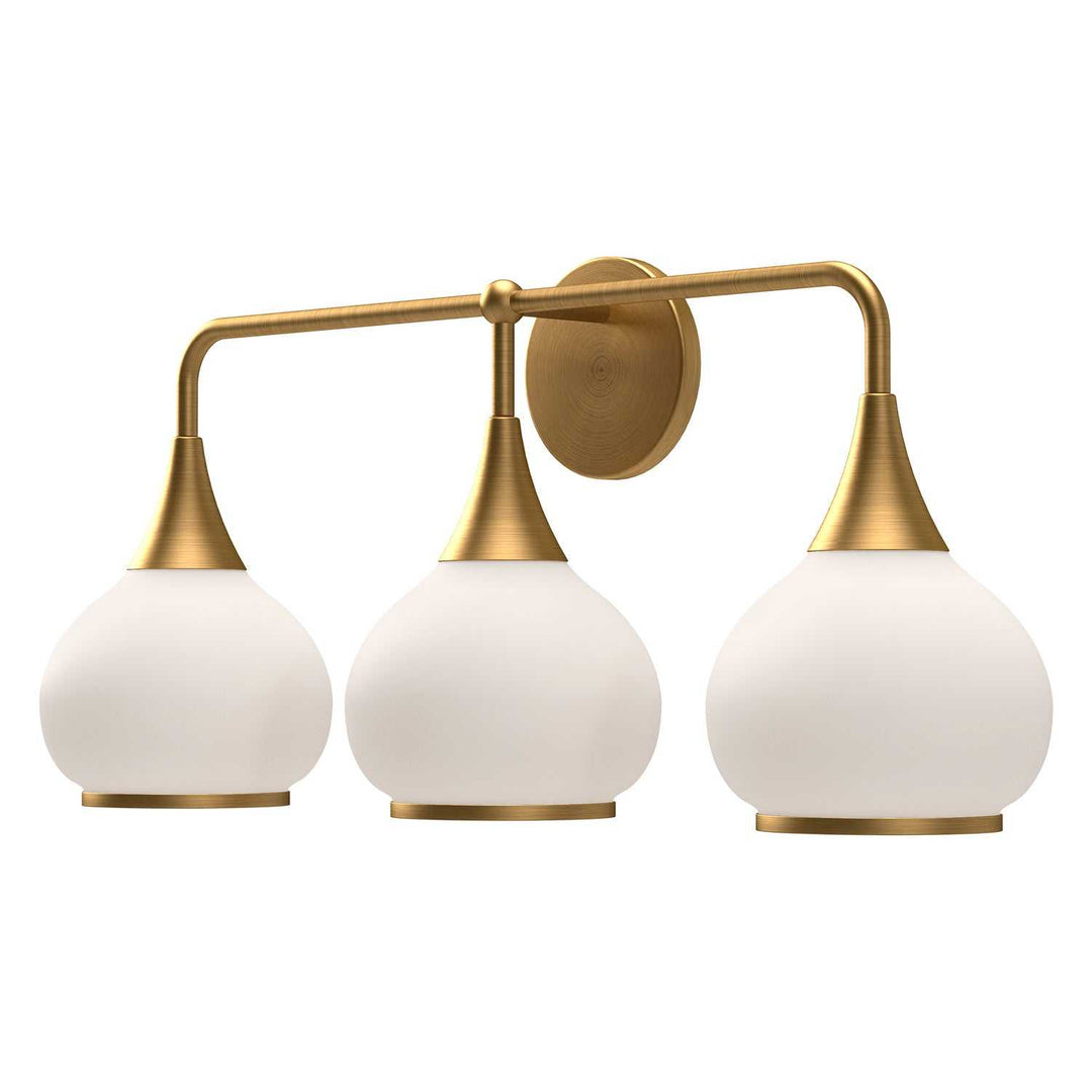 Alora Canada - VL524326AGOP - Three Light Bathroom Fixtures - Hazel - Aged Gold/Opal Matte Glass