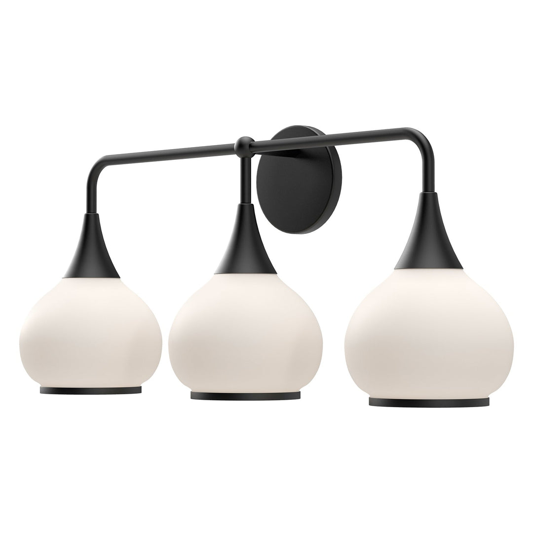 Alora Canada - VL524326MBOP - Three Light Bathroom Fixtures - Hazel - Matte Black/Opal Matte Glass