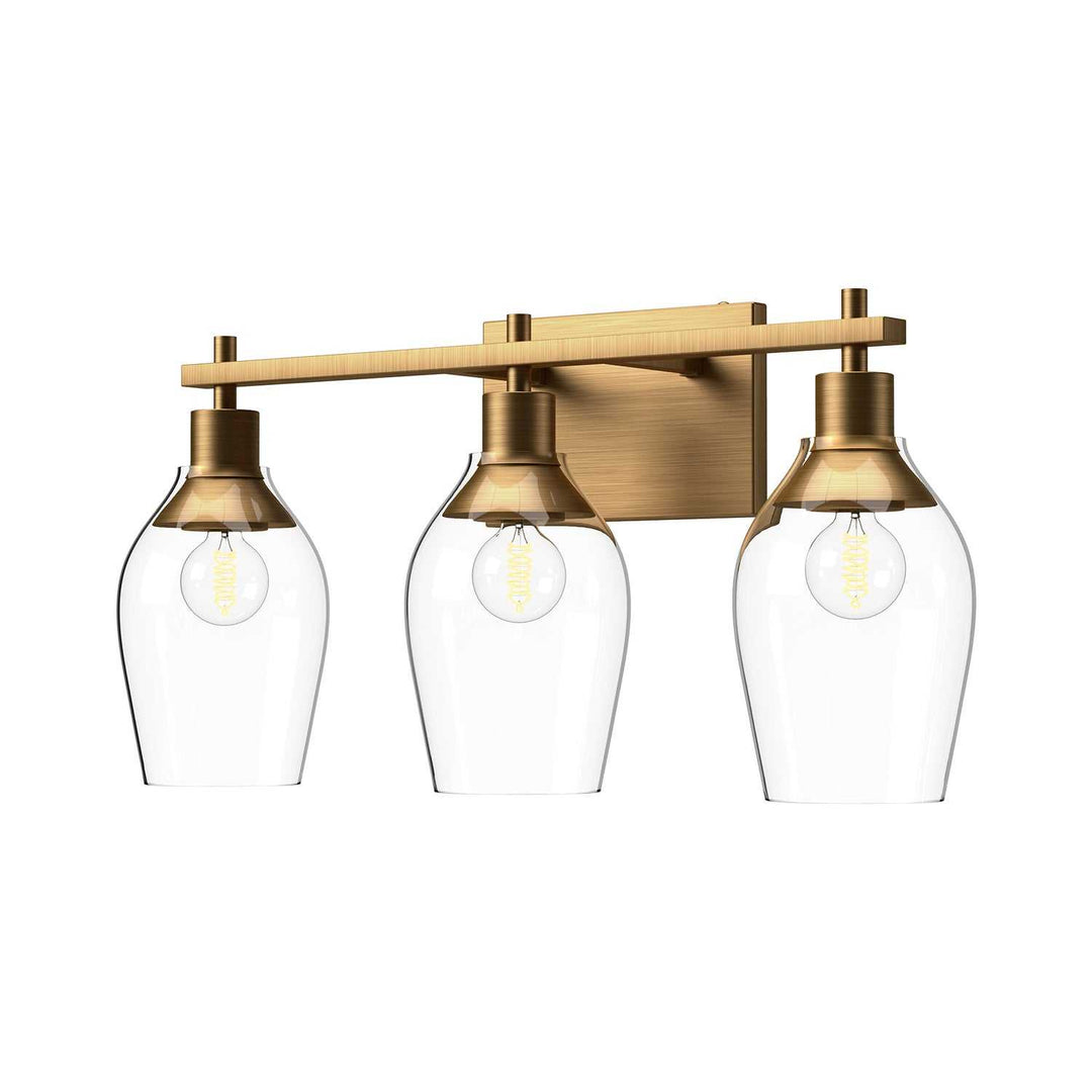 Alora Canada - VL538322AGCL - Three Light Bathroom Fixtures - Kingsley - Aged Gold/Clear Glass
