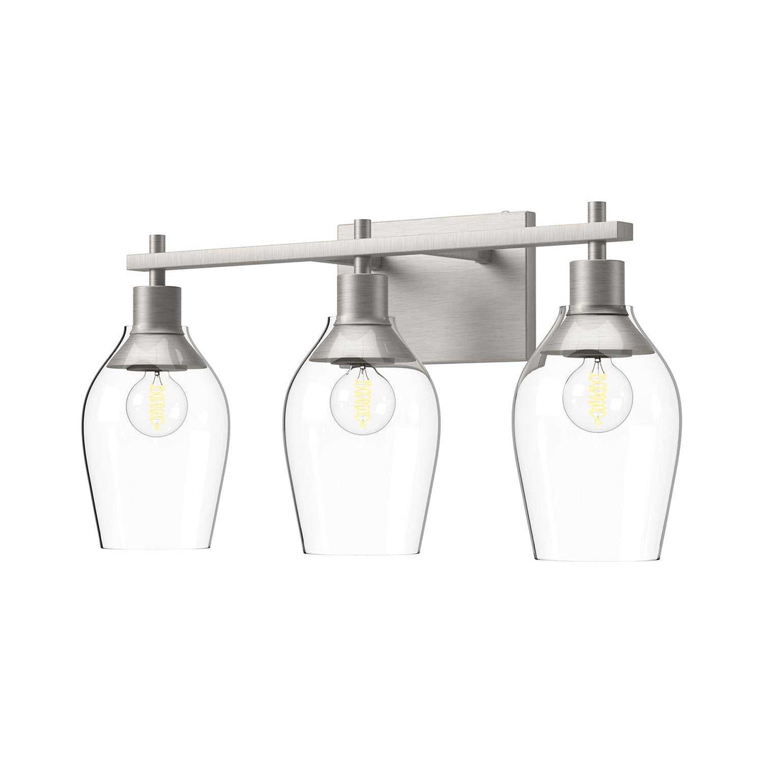 Alora Canada - VL538322BNCL - Three Light Bathroom Fixtures - Kingsley - Brushed Nickel/Clear Glass