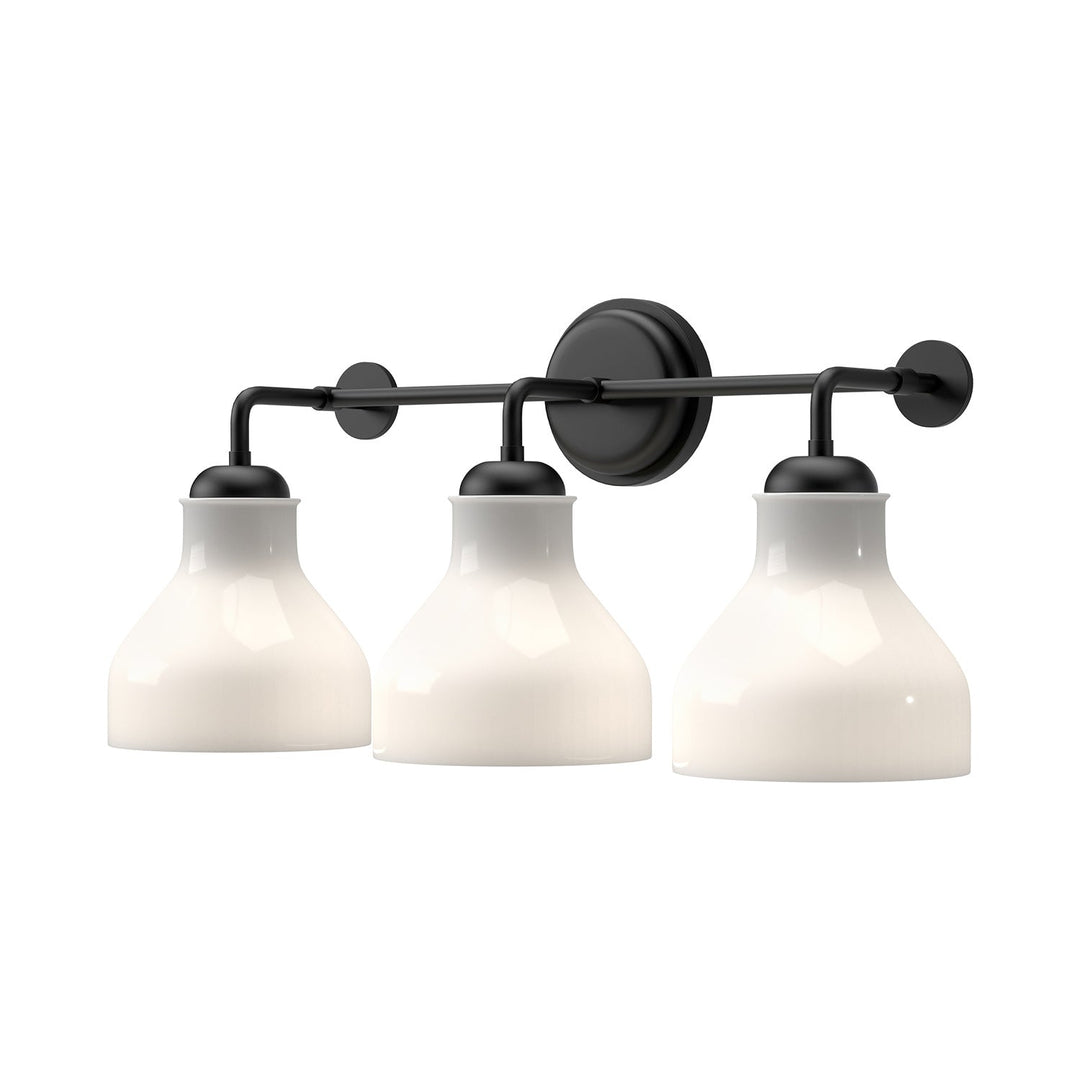 Alora Canada - VL540322MBGO - Three Light Bathroom Fixtures - Westlake - Glossy Opal Glass/Matte Black