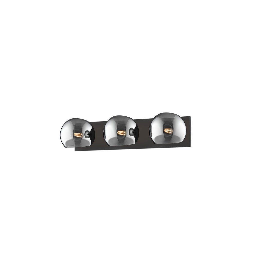 Alora Canada - VL548322MBSM - Three Light Bathroom Fixtures - Willow - Matte Black/Smoked Solid Glass