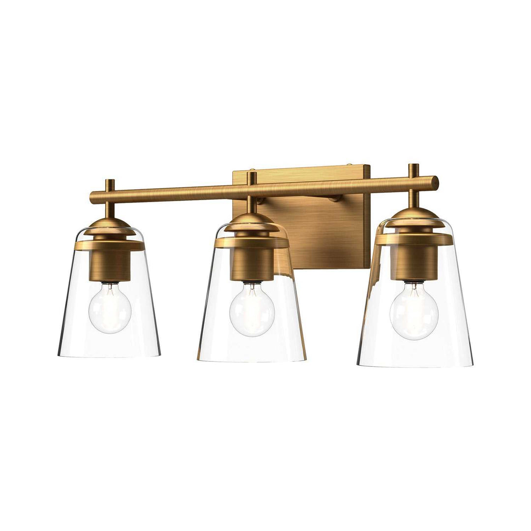 Alora Canada - VL638221AGCL - Three Light Bathroom Fixtures - Addison - Aged Gold/Clear Glass