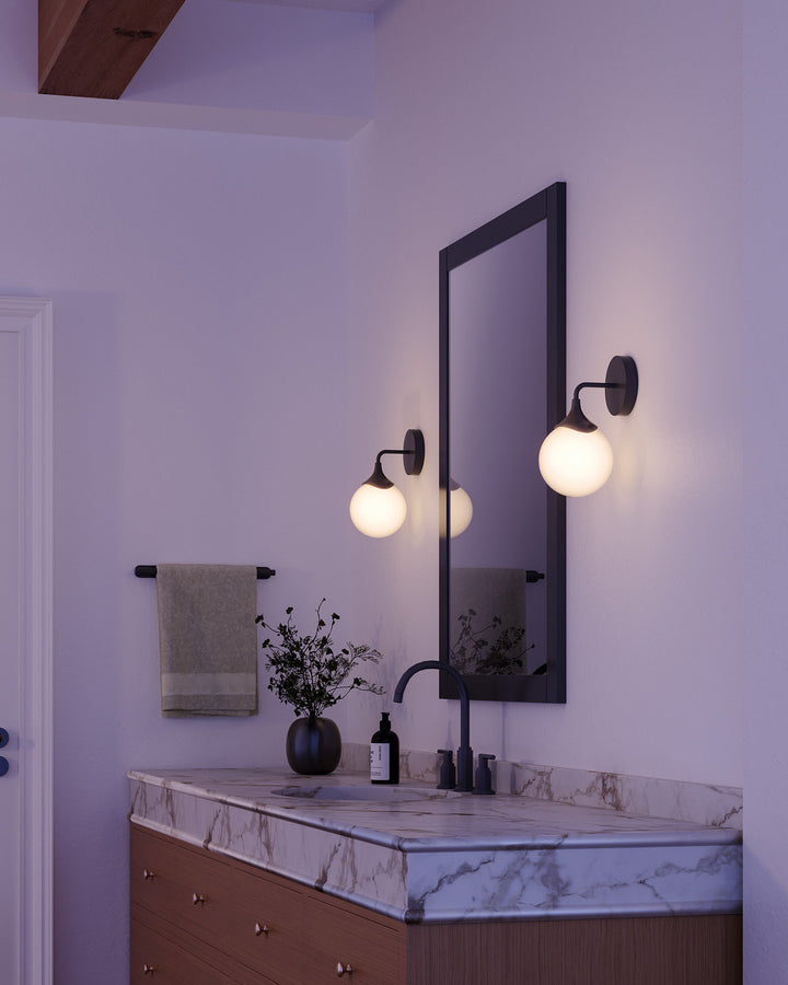 Alora Canada - WV505106MBOP - One Light Vanity - Nouveau - Matte Black/Opal Matte Glass