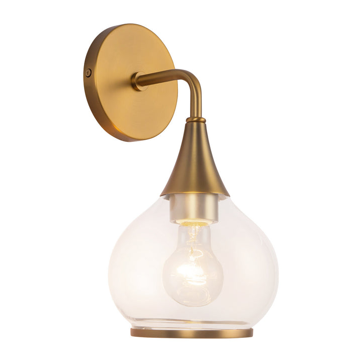 Alora Canada - WV524006AGCL - One Light Vanity - Hazel - Aged Gold/Clear Glass