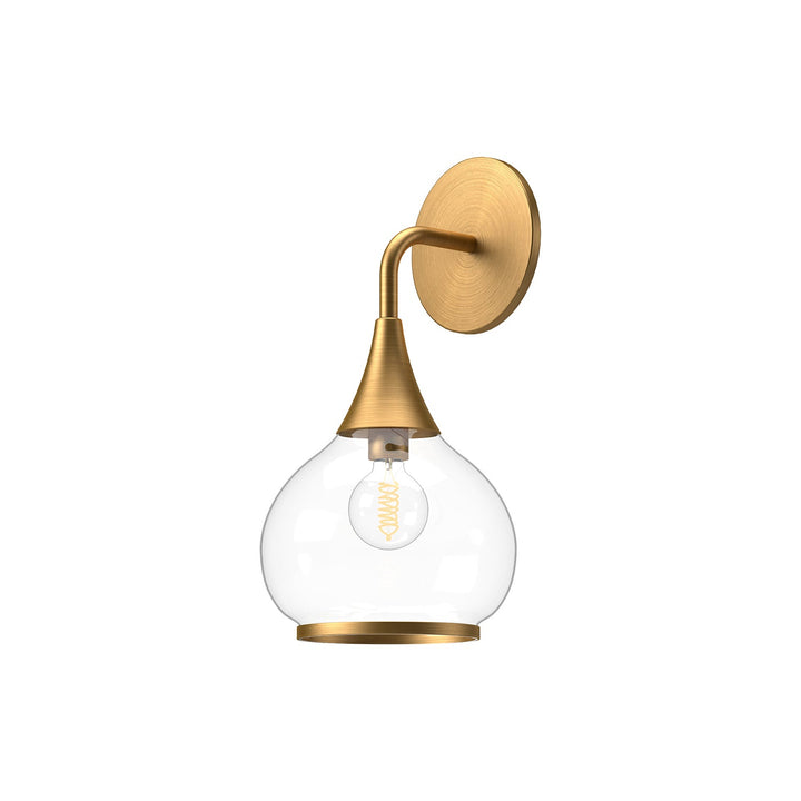 Alora Canada - WV524006AGCL - One Light Vanity - Hazel - Aged Gold/Clear Glass