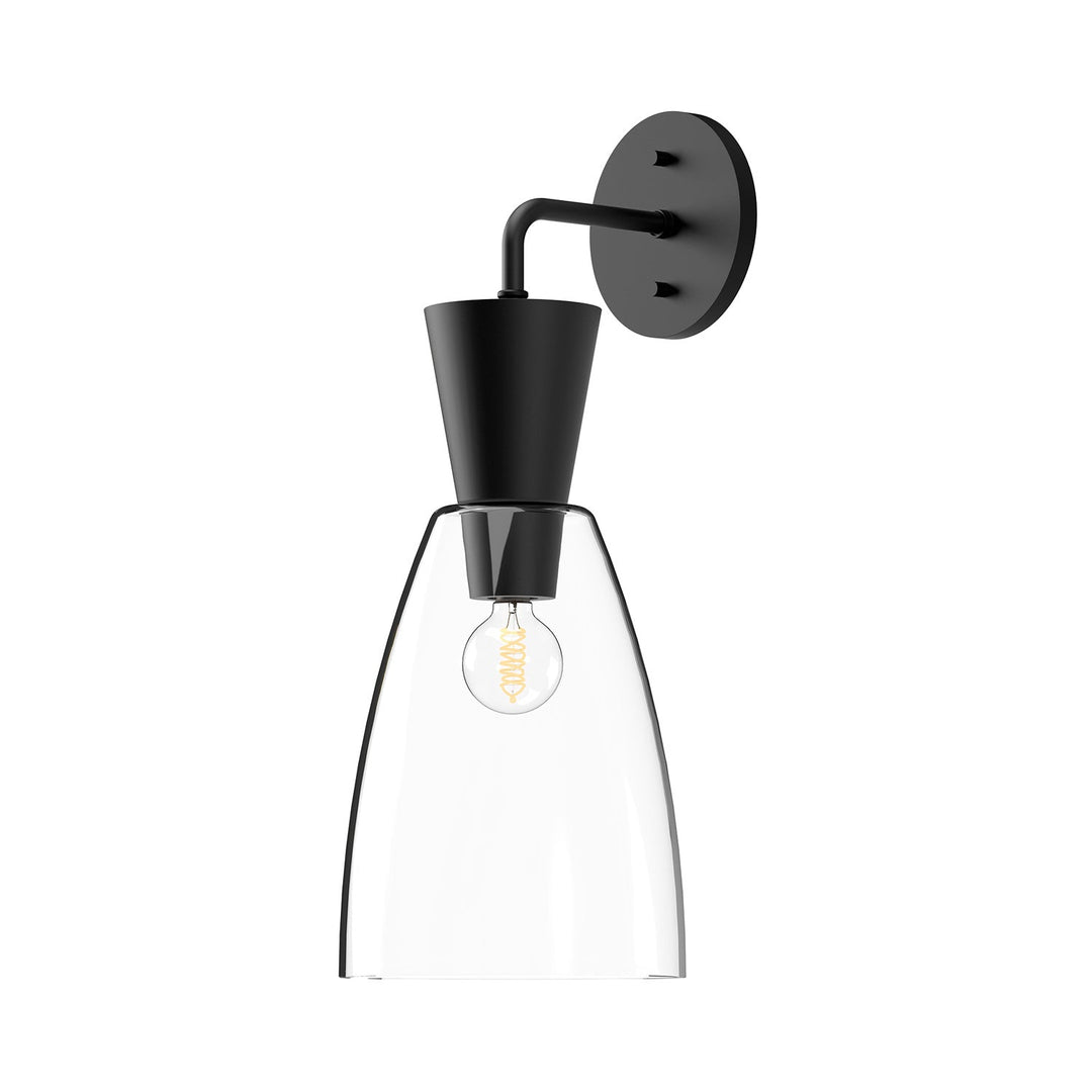Alora Canada - WV534007MBCL - One Light Vanity - Arlo - Clear Glass/Matte Black
