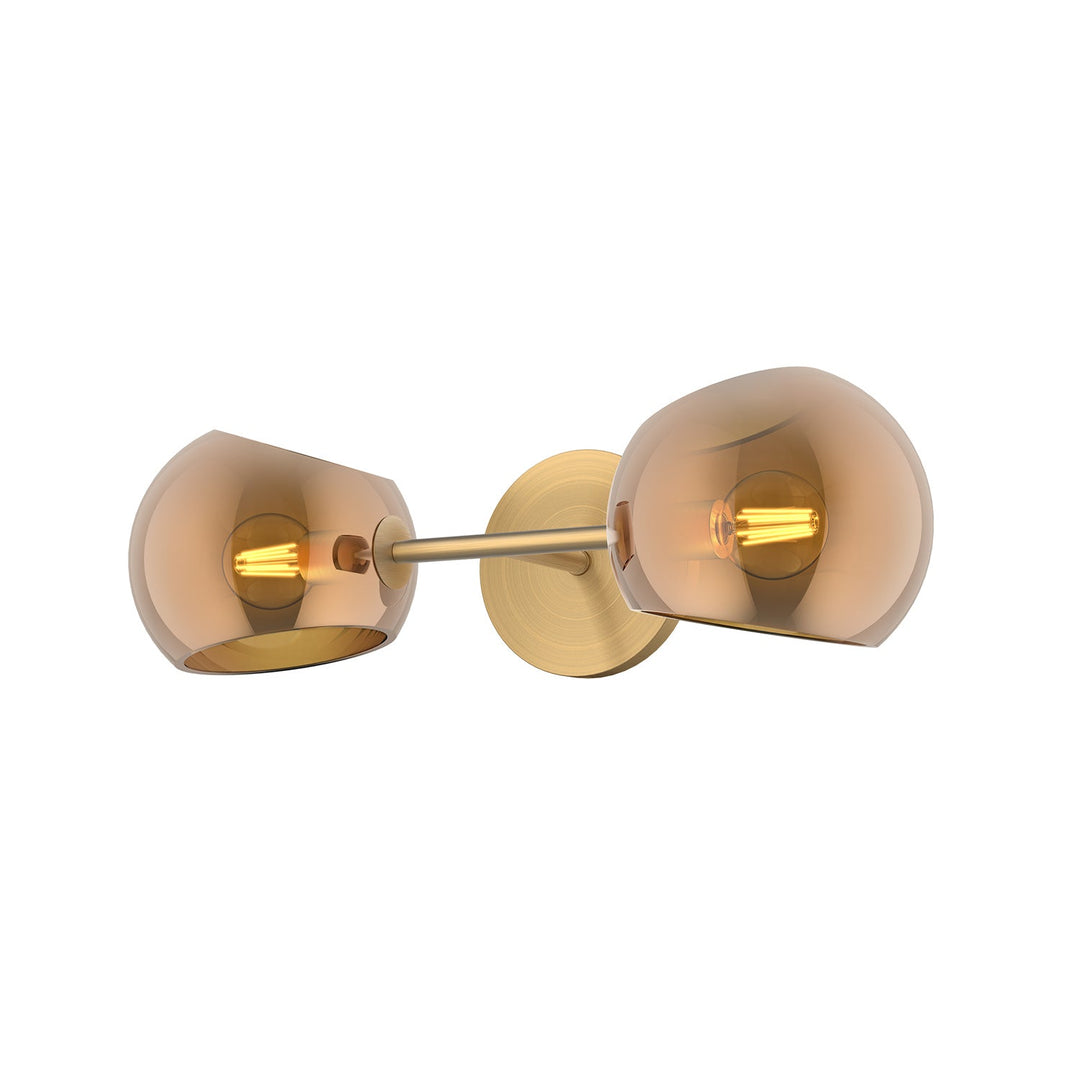 Alora Canada - WV548217BGCP - Two Light Vanity - Willow - Brushed Gold/Copper Glass