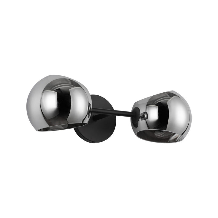 Alora Canada - WV548217MBSM - Two Light Vanity - Willow - Matte Black/Smoked Solid Glass