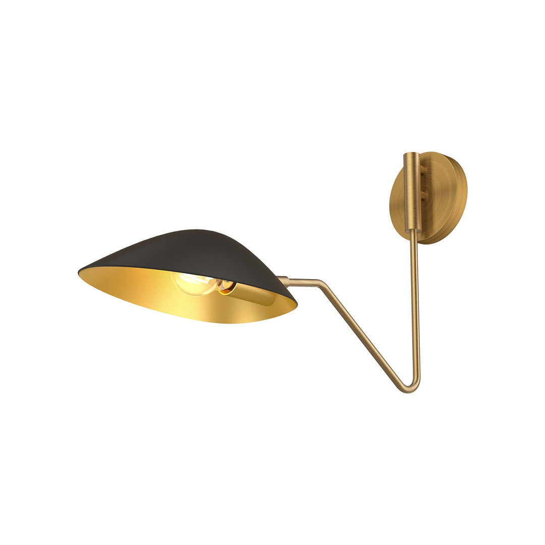 Oscar One Light Vanity in Aged Gold/Matte Black Alora Canada
