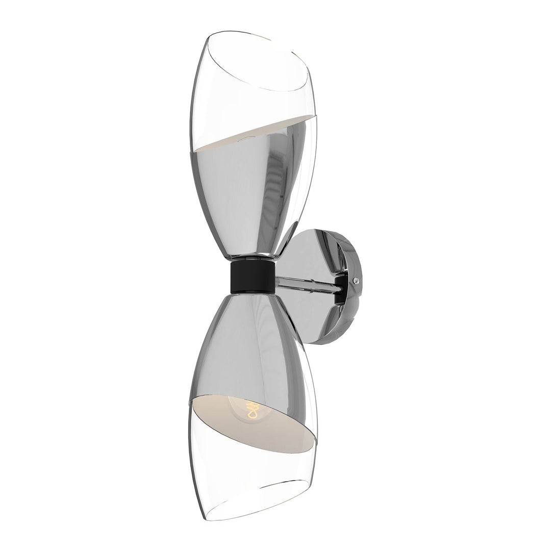 Capri Two Light Vanity in Chrome/Clear Glass Alora Canada