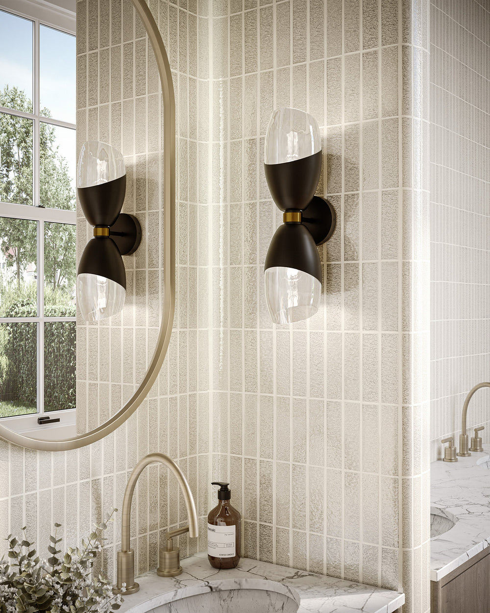 Alora Canada - WV587224MBCL - Two Light Vanity - Capri - Clear Glass/Matte Black