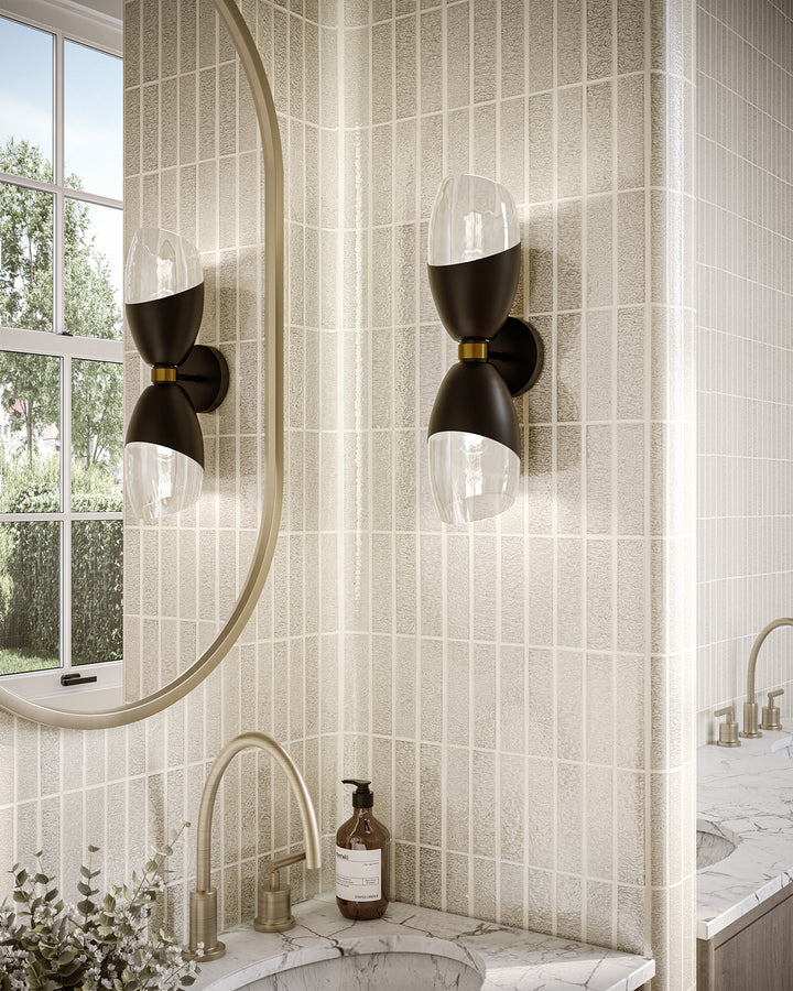 Alora Canada - WV587224MBCL - Two Light Vanity - Capri - Clear Glass/Matte Black