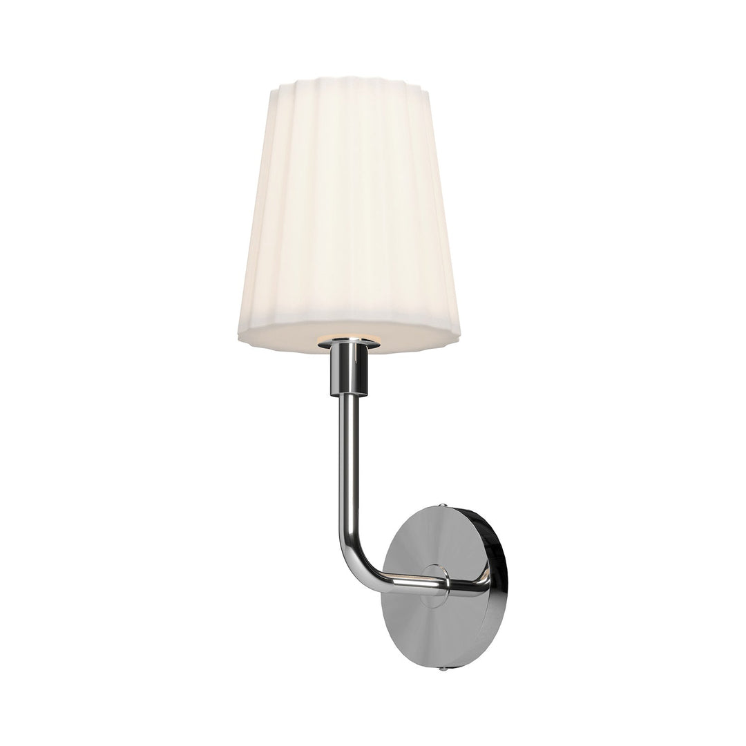 Plisse One Light Vanity in Chrome/Opal Matte Glass Alora Canada
