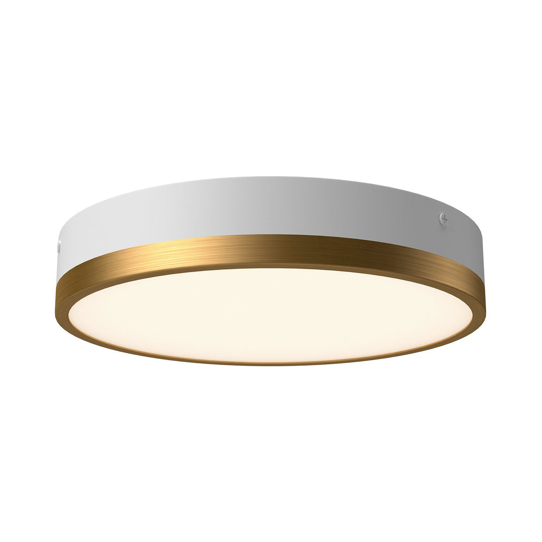 Adelaide LED Flush Mount in Aged Gold/White Alora Canada