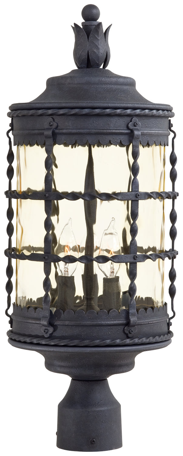 Mallorca Three Light Post Mount in Spanish Iron - available from The Lighting Shoppe, trusted by Canadian homeowners