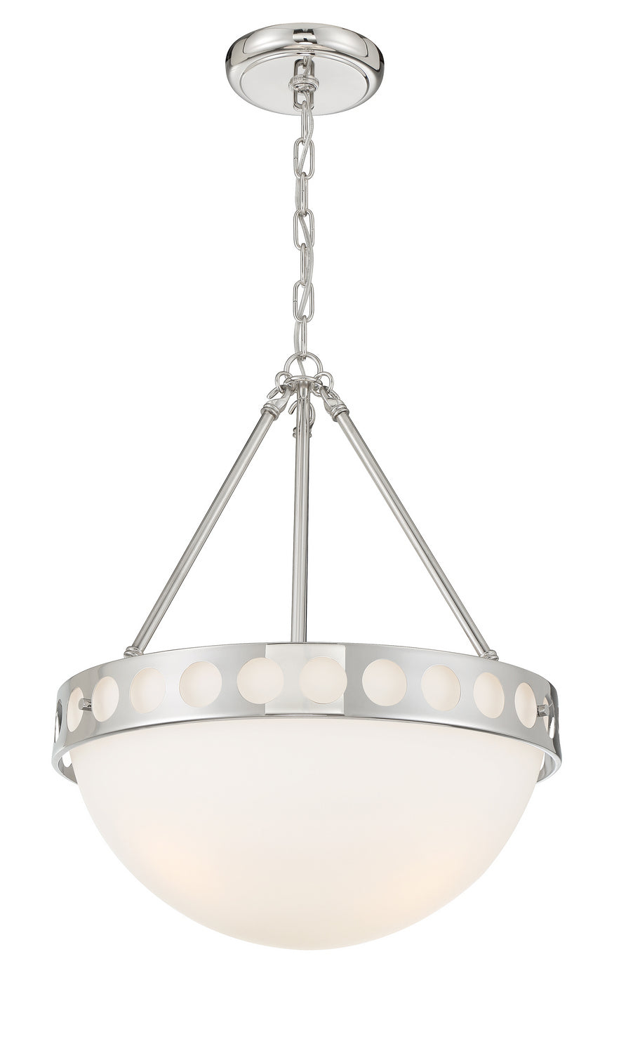 Kirby Three Light Chandelier in Polished Nickel - available from The Lighting Shoppe, trusted by Canadian homeowners